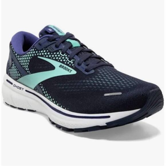 BROOKS Ghost 14 Women’s Running Shoes. Peacoat Yucca Navy. Size 9 NARROW (2A). - Picture 1 of 16